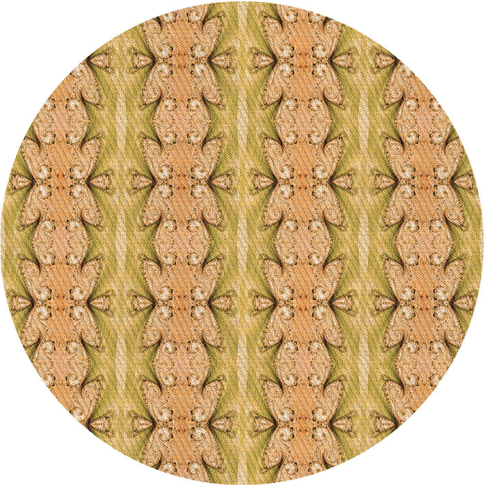 Square Patterned Orange Rug, pat2893org