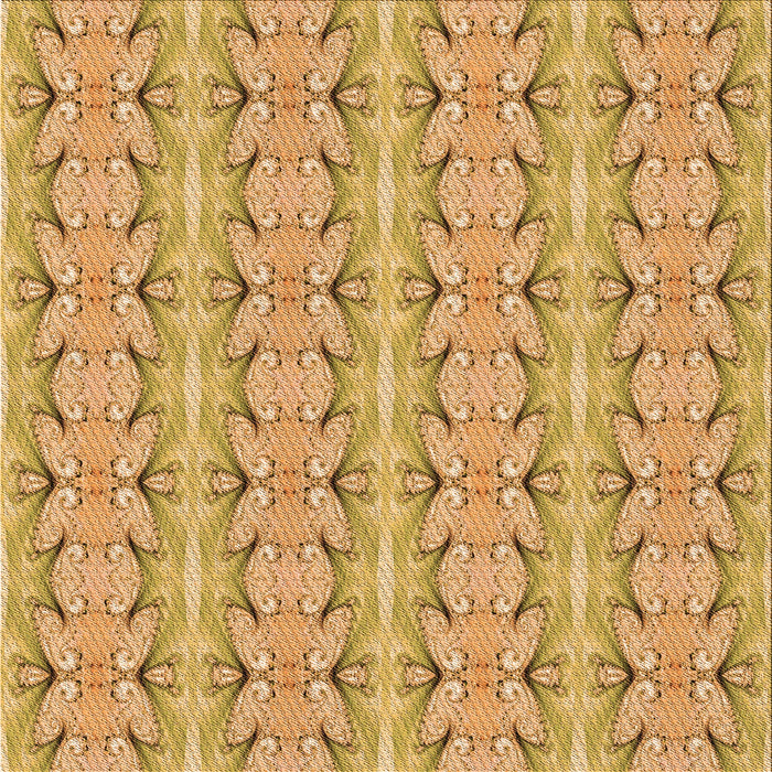 Round Patterned Orange Rug, pat2893org