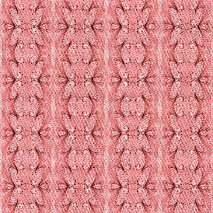 Round Machine Washable Transitional Pastel Pink Rug, wshpat2893rd