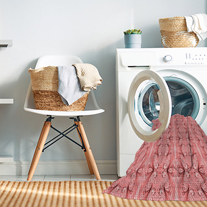 Machine Washable Transitional Pastel Pink Rug in a Washing Machine, wshpat2893rd