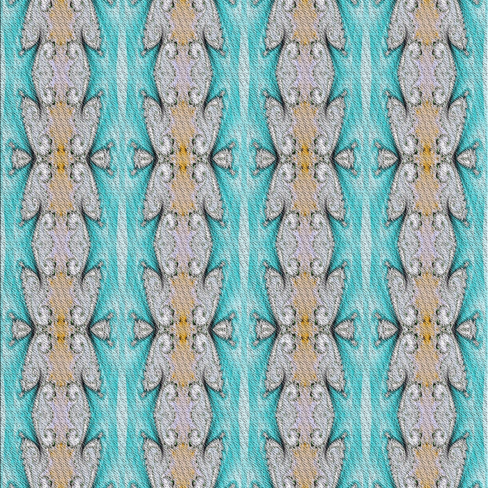 Patterned Grayish Turquoise Green Novelty Rug, pat2893