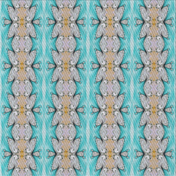 Square Patterned Grayish Turquoise Green Novelty Rug, pat2893