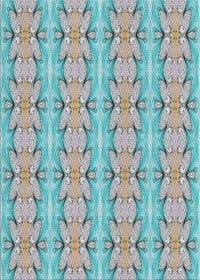 Machine Washable Transitional Grayish Turquoise Green Rug, wshpat2893