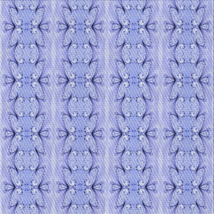 Round Patterned Light Slate Blue Rug, pat2894blu