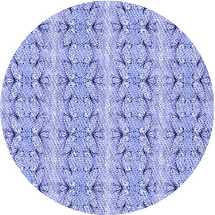 Square Patterned Light Slate Blue Rug, pat2894blu