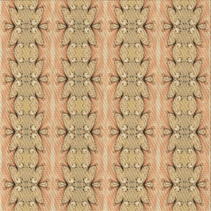 Round Machine Washable Transitional Chrome Gold Yellow Rug, wshpat2894brn