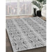 Machine Washable Transitional Platinum Silver Gray Rug in a Family Room, wshpat2894gry