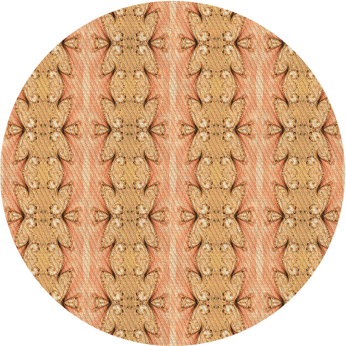 Square Machine Washable Transitional Yellow Orange Rug in a Living Room, wshpat2894org