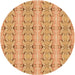 Square Patterned Yellow Orange Rug, pat2894org