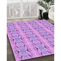 Patterned Pastel Purple Pink Rug, pat2894pur