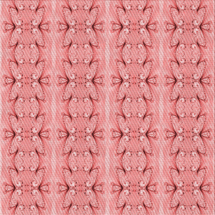 Round Machine Washable Transitional Pastel Pink Rug, wshpat2894rd