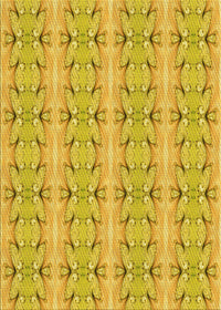 Machine Washable Transitional Yellow Rug, wshpat2894yw