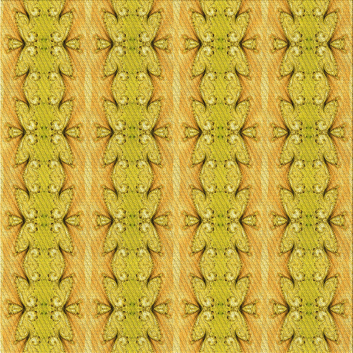 Round Patterned Yellow Rug, pat2894yw