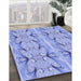 Machine Washable Transitional Jeans Blue Rug in a Family Room, wshpat2895blu