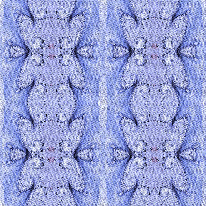 Round Patterned Jeans Blue Rug, pat2895blu