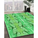 Machine Washable Transitional Neon Green Rug in a Family Room, wshpat2895grn