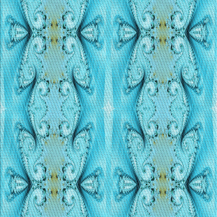 Machine Washable Transitional Dark Turquoise Green Rug, wshpat2895lblu