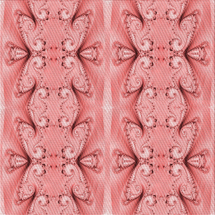 Round Patterned Red Rug, pat2895rd