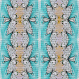 Square Patterned Grayish Turquoise Green Novelty Rug, pat2895