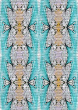 Machine Washable Transitional Grayish Turquoise Green Rug, wshpat2895