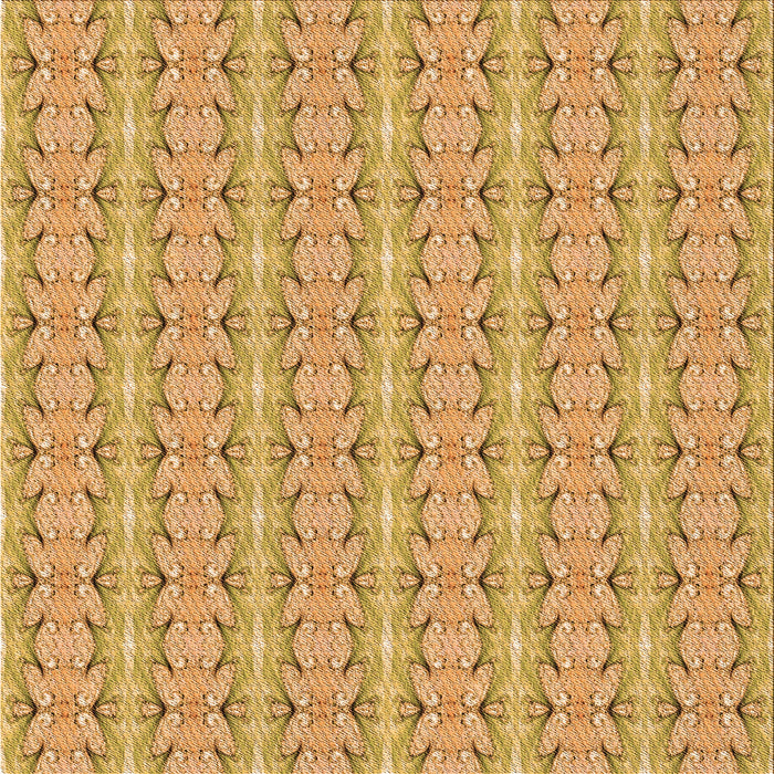 Round Patterned Orange Rug, pat2896org