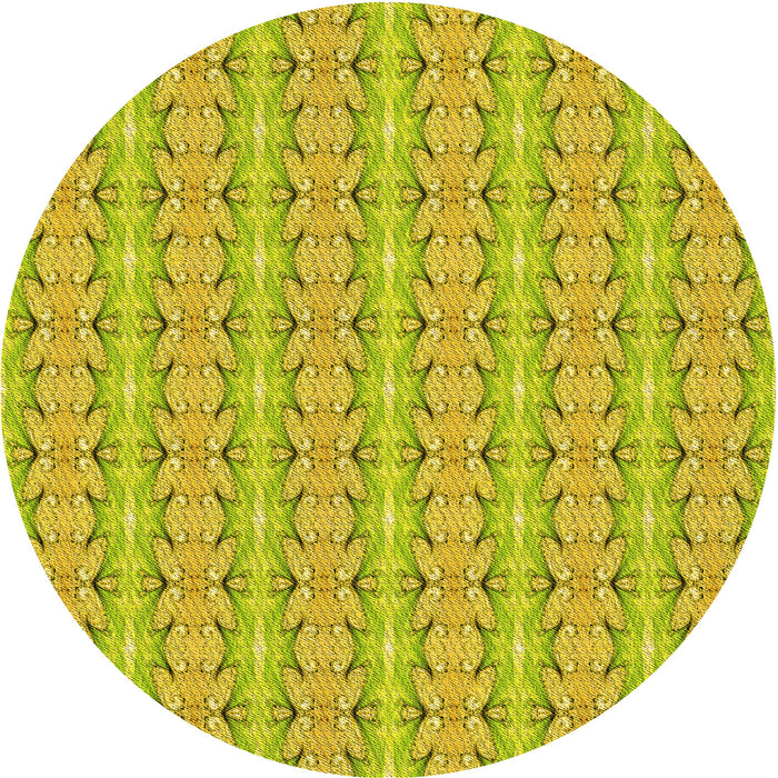 Square Patterned Dark Golden Brown Rug, pat2896yw