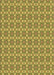 Patterned Dark Yellow Green Rug, pat2897brn