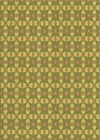 Machine Washable Transitional Dark Yellow Green Rug, wshpat2897brn