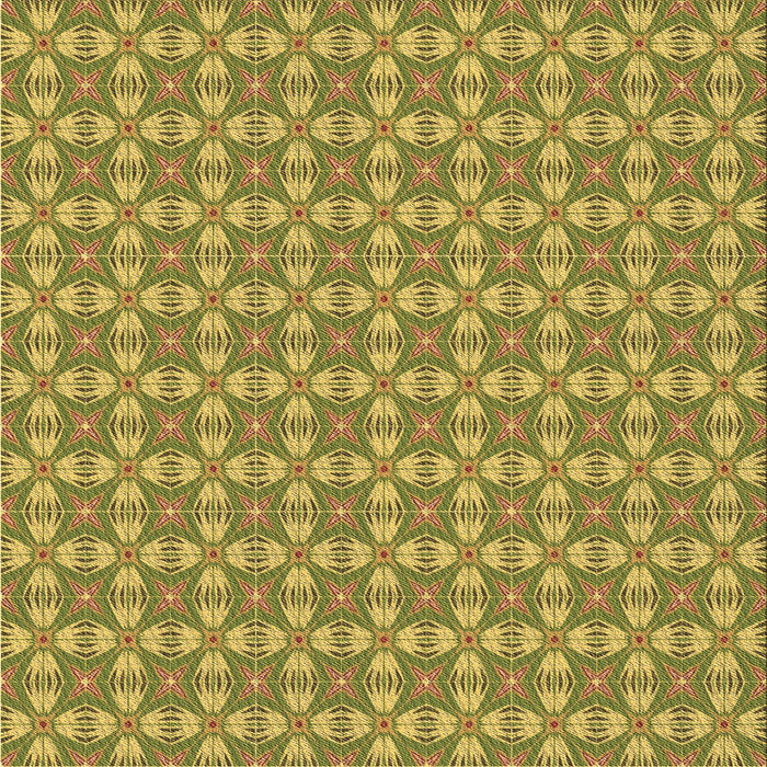 Round Patterned Dark Yellow Green Rug, pat2897brn