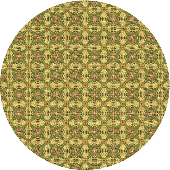 Square Patterned Dark Yellow Green Rug, pat2897brn