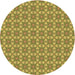 Square Patterned Dark Yellow Green Rug, pat2897brn