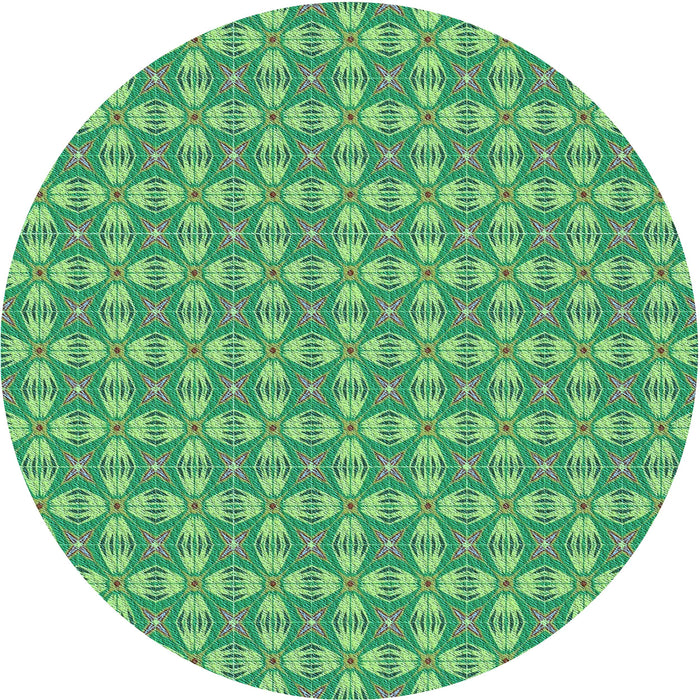 Square Patterned Green Rug, pat2897lblu