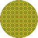 Square Patterned Dark Yellow Green Rug, pat2897yw