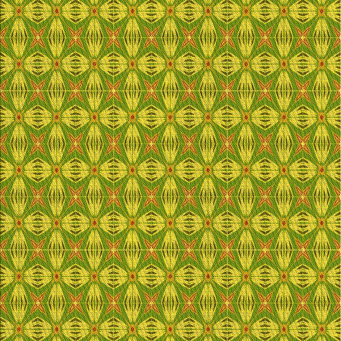 Patterned Dark Yellow Green Rug, pat2897yw