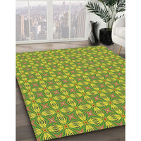 Patterned Green Novelty Rug, pat2897