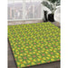 Machine Washable Transitional Green Rug in a Family Room, wshpat2897