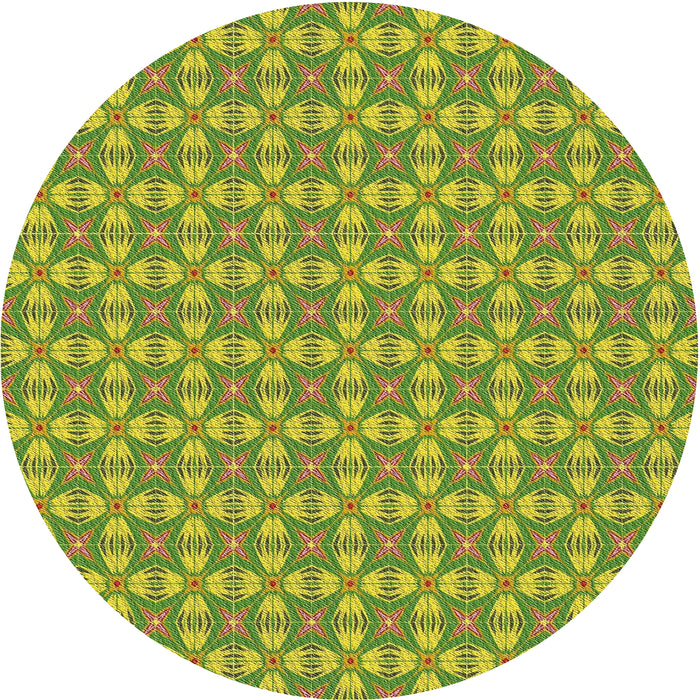 Sideview of Patterned Green Novelty Rug, pat2897