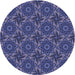 Square Patterned Medium Slate Blue Rug, pat2898blu