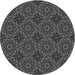 Square Patterned Charcoal Black Rug, pat2898gry