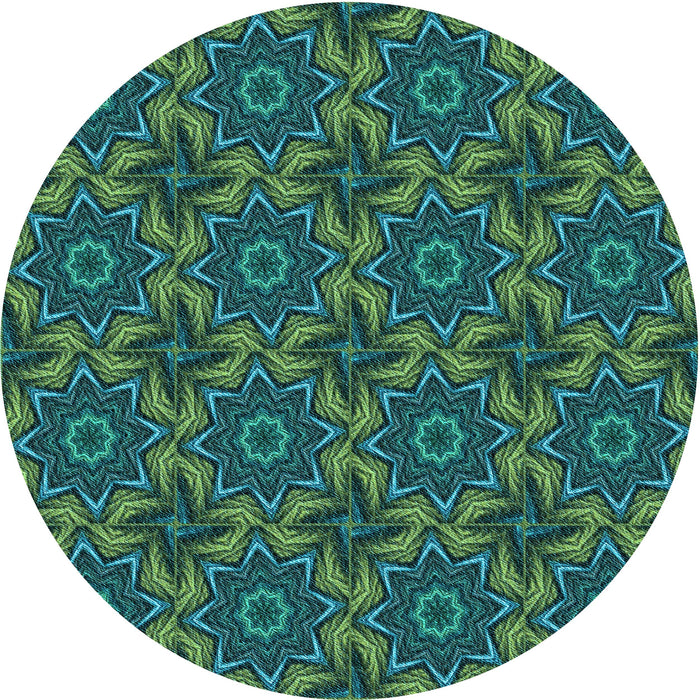 Square Machine Washable Transitional Medium Sea Green Rug in a Living Room, wshpat2898lblu