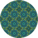 Square Patterned Medium Sea Green Rug, pat2898lblu