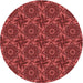 Square Patterned Red Rug, pat2898rd