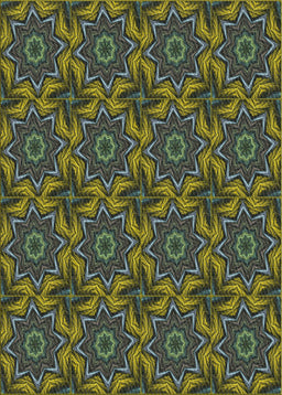 Patterned Dark Forest Green Novelty Rug, pat2898