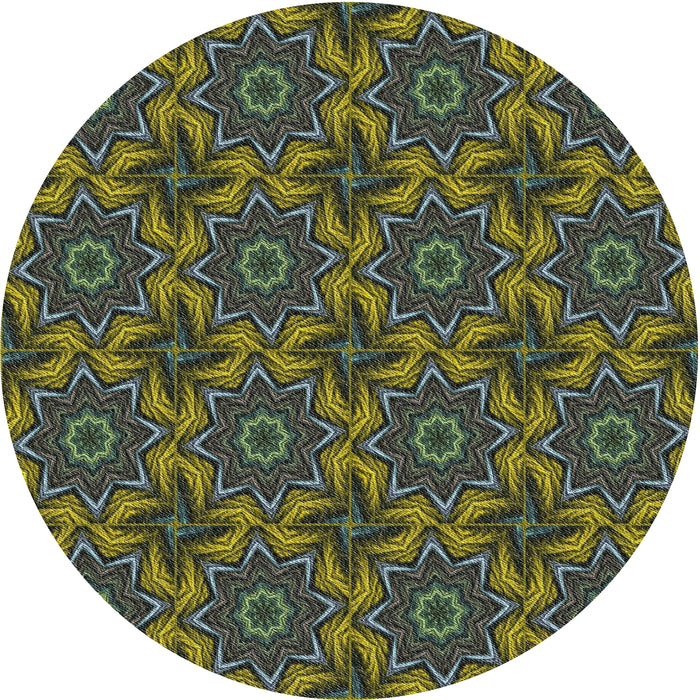 Sideview of Patterned Dark Forest Green Novelty Rug, pat2898