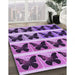 Machine Washable Transitional Violet Purple Rug in a Family Room, wshpat2899pur