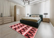 Patterned Light Coral Pink Rug in a Bedroom, pat2899rd