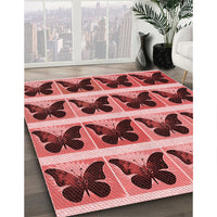 Patterned Light Coral Pink Rug, pat2899rd