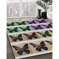 Patterned Black Novelty Rug, pat2899