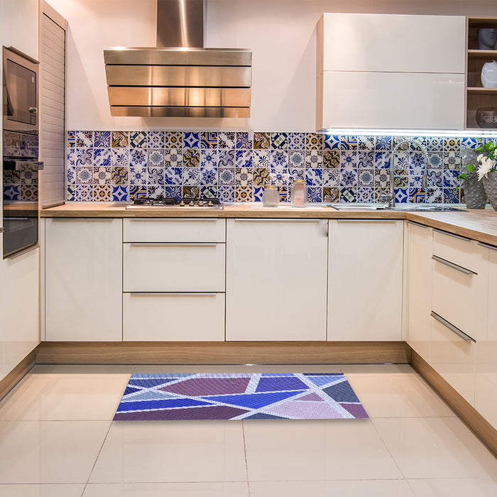 Patterned Amethyst Purple Rug in a Kitchen, pat29blu