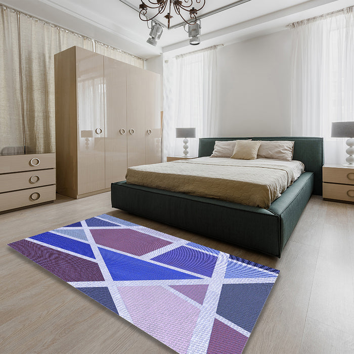 Patterned Amethyst Purple Rug in a Bedroom, pat29blu